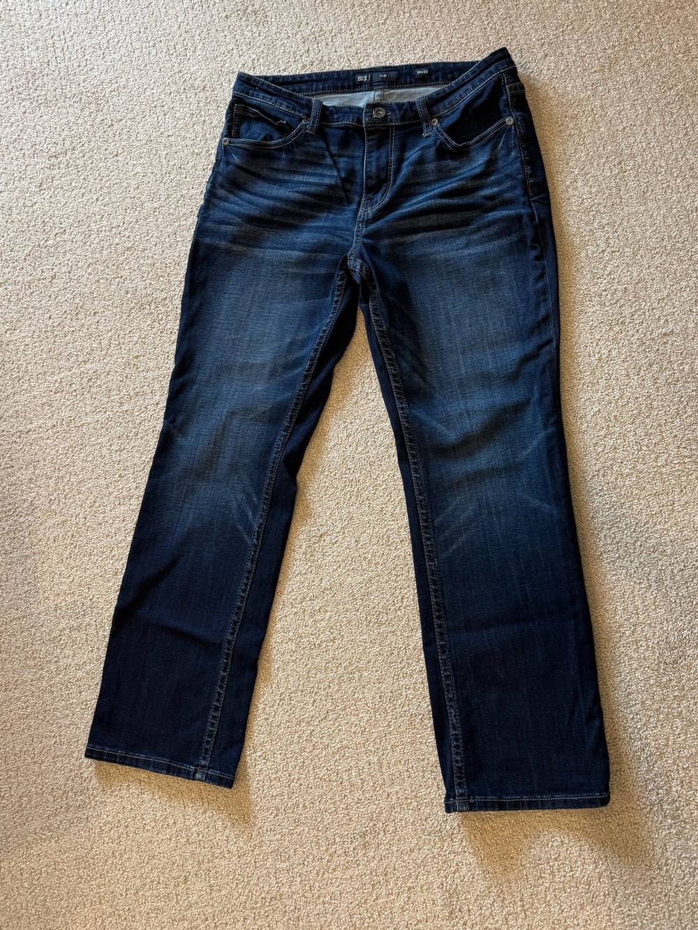 BKE Men's Dark Wash “TYLER”Straight Jeans - 34x32